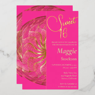 Gold Sweet 16 uitnodiging