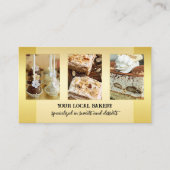 Gold Sweet Bakery Dessert Carte de visite photo (Devant)