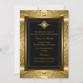 Gold Swirl 50e anniversaire Mariage Invitation (Dos)