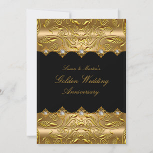 Gold Swirl 50e anniversaire Mariage Invitation