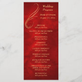 Gold Swirl Bright Red Wedding Programme (Devant)