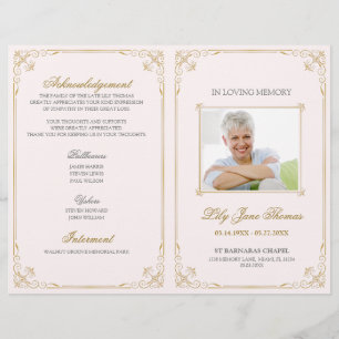  Gold Swirl Funeral Programme   Kleur bewerken Fl Flyer