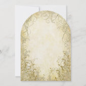 Gold Swirl Gold Metallic Wedding Invitations Kaart (Achterkant)