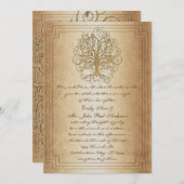 Gold Swirl Tree Gold Metallic Weddenschap Kaart (Voorkant / Achterkant)