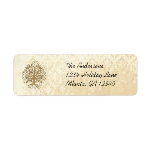 Gold Swirl Tree Labels (Voorkant)