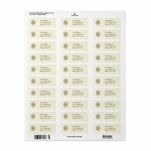 Gold Swirl Tree Labels (Full Sheet)
