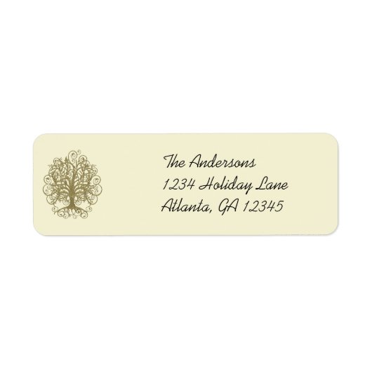 Gold Swirl Tree Labels (Voorkant)