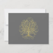 Gold Swirl Tree op Gray Wedding Reception Kaart (Voorkant)
