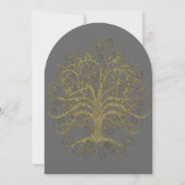 Gold Swirl Tree Roots of Love Wedding Invite #3 Kaart (Achterkant)
