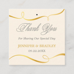 Gold Swirl Wedding Favor Label Aangepaste kleur