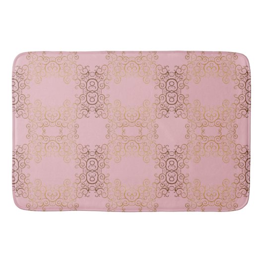 Gold Swirls Arabesque Badmat (Voorkant)
