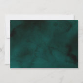 Gold Swirls Emerald Green Wedding  Kaart (Achterkant)