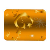 Gold Swirls en sterren Kerstmis Magneet (Horizontaal)