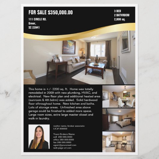 Gold Swoosh Realtor Flyer (Voorkant)