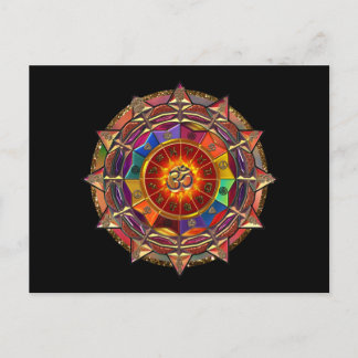 Gold Symbolic Sun Mandala Briefkaart