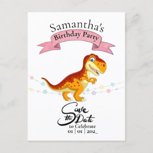 Gold T Rex, Happy Birthday Girl Briefkaart