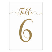 Gold Table Numéro 6 de 30 Cartes de table Mariages (Par défaut)