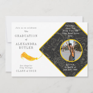 Gold Tassel Class of 2023 Photo Script Afstuderen Kaart