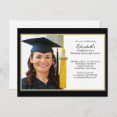 Gold Tassel foto afstuderen Party uitnodiging 2012 (Voorkant / Achterkant)