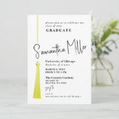 Gold Tassel Modern Minimalist Photo Afstuderen Kaart (Staand voorkant)