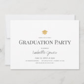 Gold Tassel White Graduation Invitation (Dos)