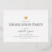 Gold Tassel White Photo Afstuderen Folie Uitnodiging (Achterkant)