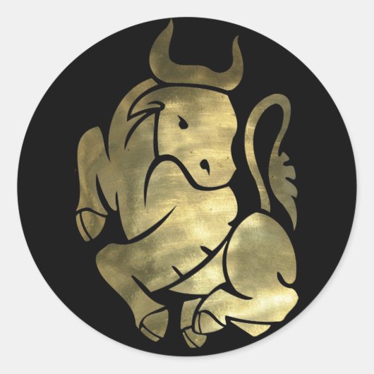 Gold Taurus Bull Stickers (Voorkant)