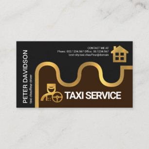 Gold Taxi Transport Route Home Destination Driver Visitekaartje