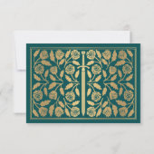 Gold Teal Medieval Sword Wedding RSVP (Dos)