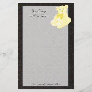 Gold Teddy Bear Stationery Briefpapier