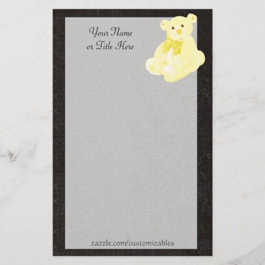 Gold Teddy Bear Stationery Briefpapier (Voorkant)
