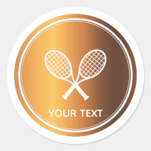 Gold Tennis-racks Sportthema Speler Aangepaste tek Ronde Sticker