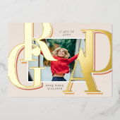 Gold Terracotta Grad Photo Faire-part de graduatio (Recto)