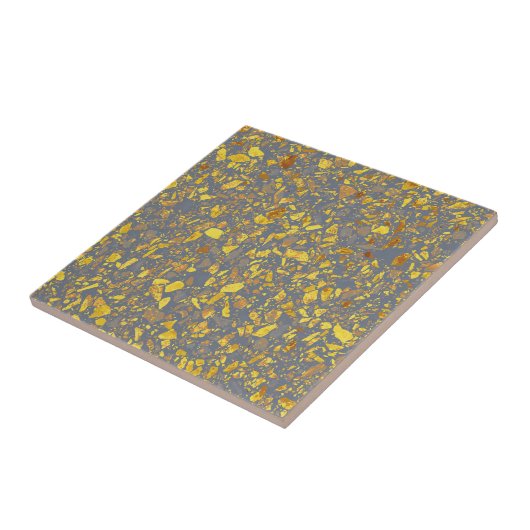 Gold Terrazzo Pattern Tegeltje (Zijkant)