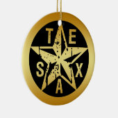 GOLD TEXAS STAR KERAMISCH ORNAMENT (Rechts)