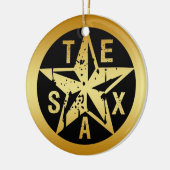 GOLD TEXAS STAR KERAMISCH ORNAMENT (Links)