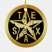 GOLD TEXAS STAR KERAMISCH ORNAMENT (Achterkant)