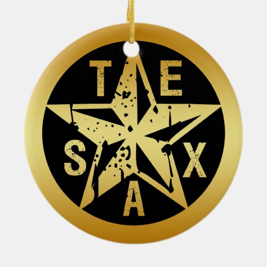 GOLD TEXAS STAR KERAMISCH ORNAMENT (Achterkant)