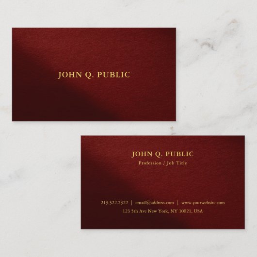 Gold Text Modern Elegant Professional Luxury Visitekaartje (Voorkant / Achterkant)