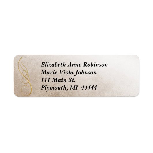 Gold Texture Address Label (Voorkant)