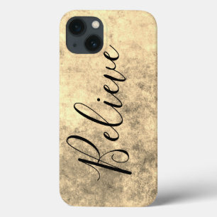 Gold Texture Believe iPhone 13 Hoesje