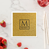 Gold Texture Napkins with Initial & Name Servet (Insitu)