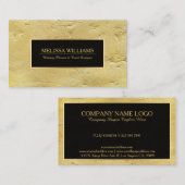 Gold Texture Print Black Accents Visitekaartje (Voorkant / Achterkant)