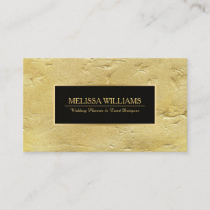 Gold Texture Print Black Accents Visitekaartje