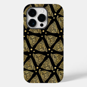 Gold Texture Triangles Modern Pattern Case-Mate iPhone 14 Pro Hoesje