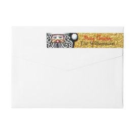 Gold Textured Foil Merry kerstkerstkerstadres