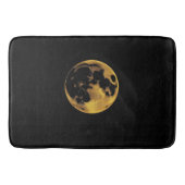 Gold textured moon on dark black badmat (Voorkant)