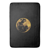 Gold textured moon on dark black badmat (Voorkant Verticaal)