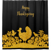 Gold Thanksgiving Turquie Floral Douche rideau (Devant)