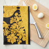 Gold Thanksgiving Turquie Floral Serviette de cuis (Quart Plié)